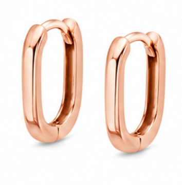 Handmade Genuine 9ct 9K 375 Yellow, Rose or White Gold Paper Clip Huggie 8mm or 10mm Long Earrings