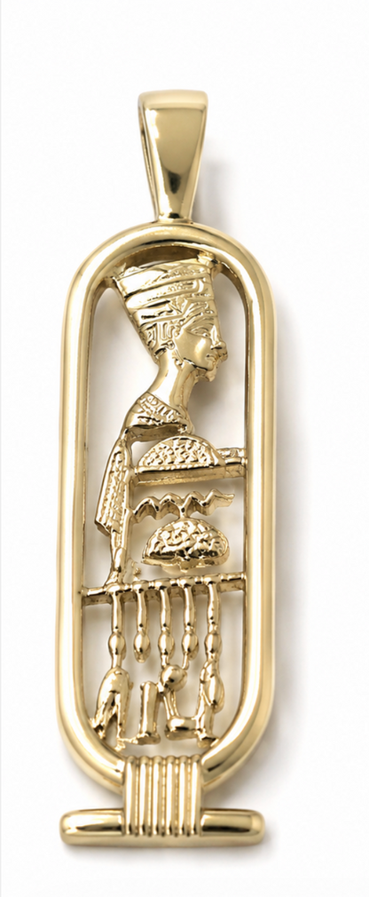 Kaedesigns Genuine 9ct 9k 375 Yellow, Rose or White Gold Nefertiti Pendant or Charm