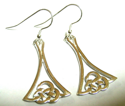 Genuine Sterling Silver 925 Celtic Knot Hook Earrings