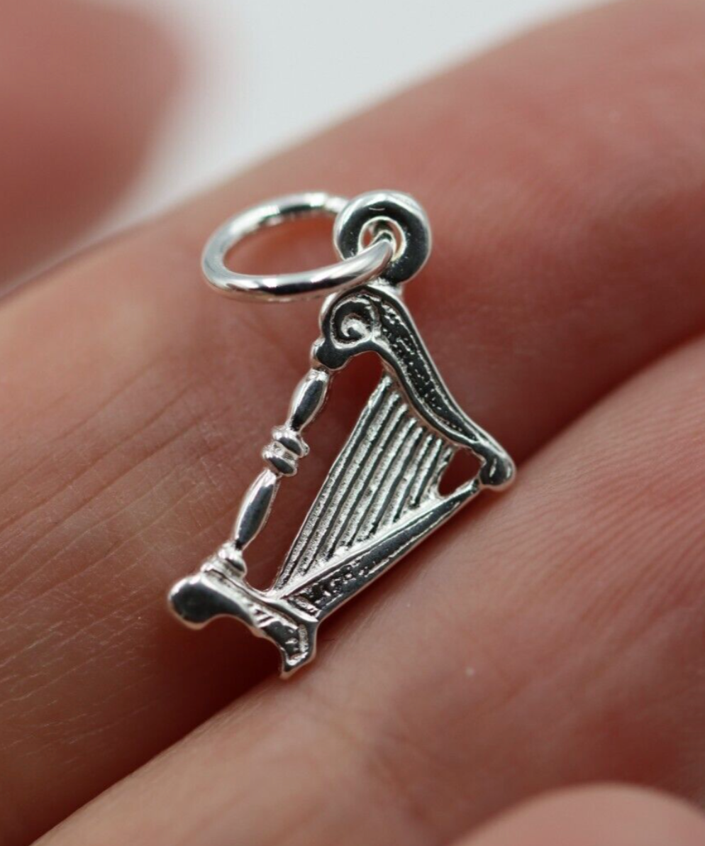 Kaedesigns New Sterling Silver 925 Lightweight Harp Pendant / Charm