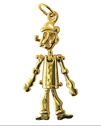 Sterling Silver 925 or 9ct Yellow Gold 375 Popeye The Sailor Man MOVABLE Pendant / Charm