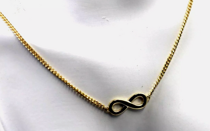 Kaedesigns 9ct 375 Solid Yellow, Rose or White Gold Infinity Long chain 56cm Kerb Curb Necklace