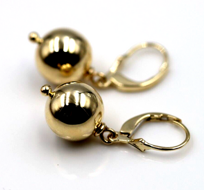 Kaedesigns New 9ct 9k Yellow, Rose or White Gold Continental Hooks 12mm Ball Plain Earrings