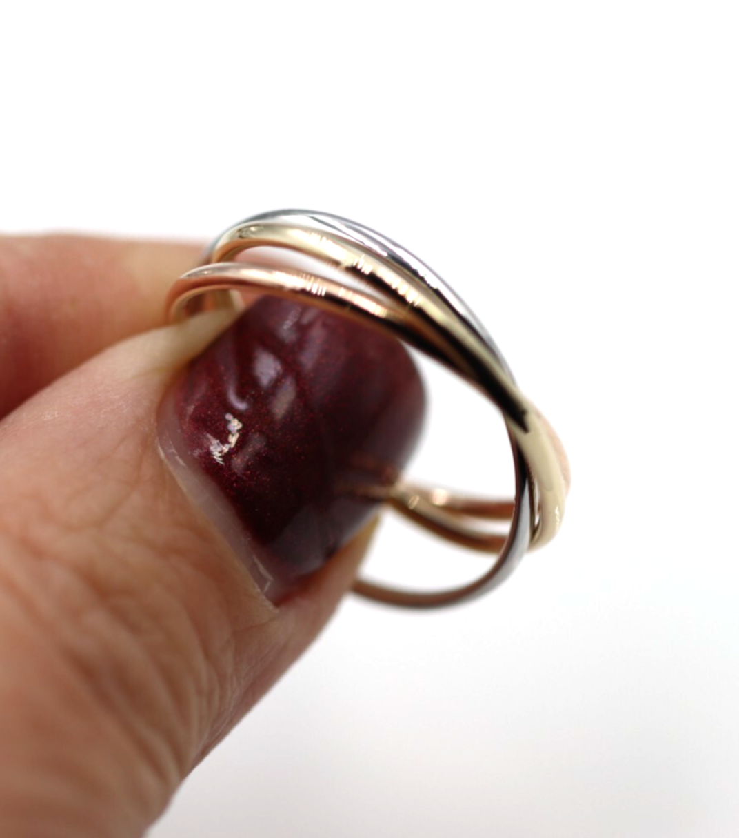 Size W Solid 1.5mm 9ct Yellow, White, Rose Gold Russian Wedding Ring Bands.