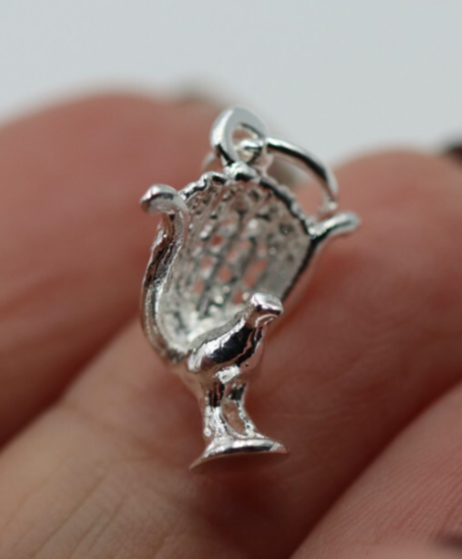 Sterling Silver 925 Light weight Lyrebird Lyre bird  +  jump ring