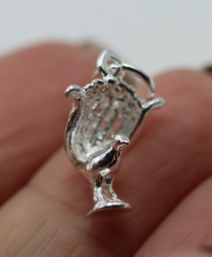 Sterling Silver 925 Light weight Lyrebird Lyre bird  +  jump ring