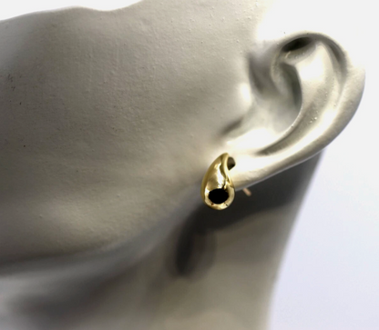 Genuine 9k 9ct Yellow Gold Bubble Teardrop Studs 13mm x 7mm