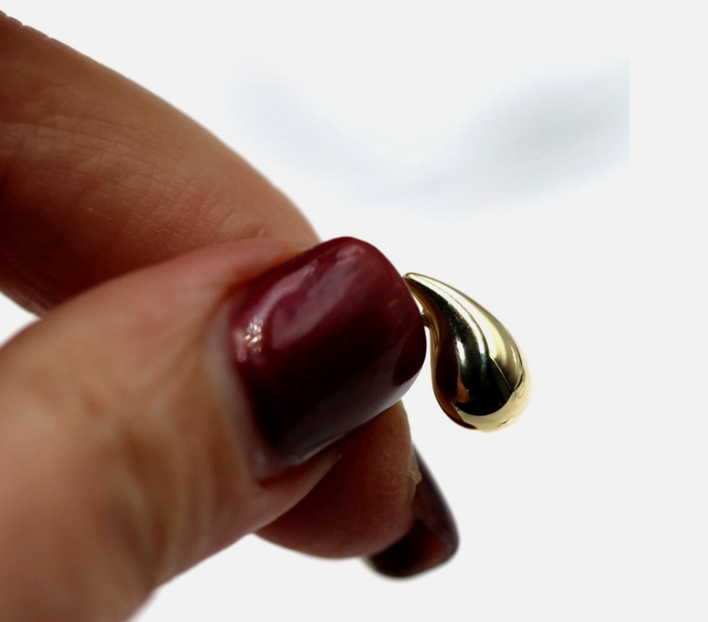 Genuine 9k 9ct Yellow Gold Bubble Teardrop Studs 13mm x 7mm