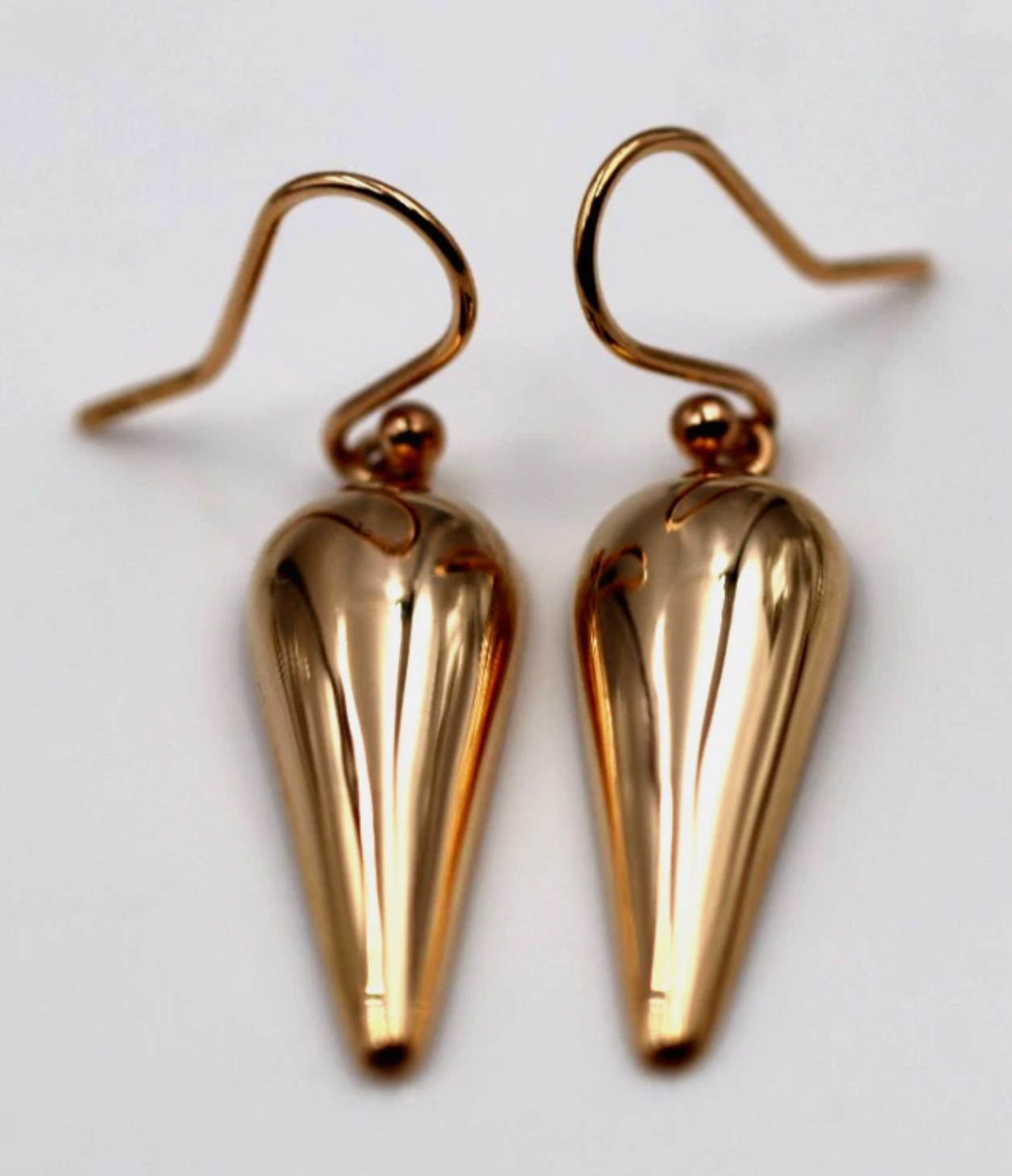 Kaedesigns Genuine 9ct 9kt Solid Yellow, Rose Or White Gold Half Tear Drop Teardrop Hook Earrings