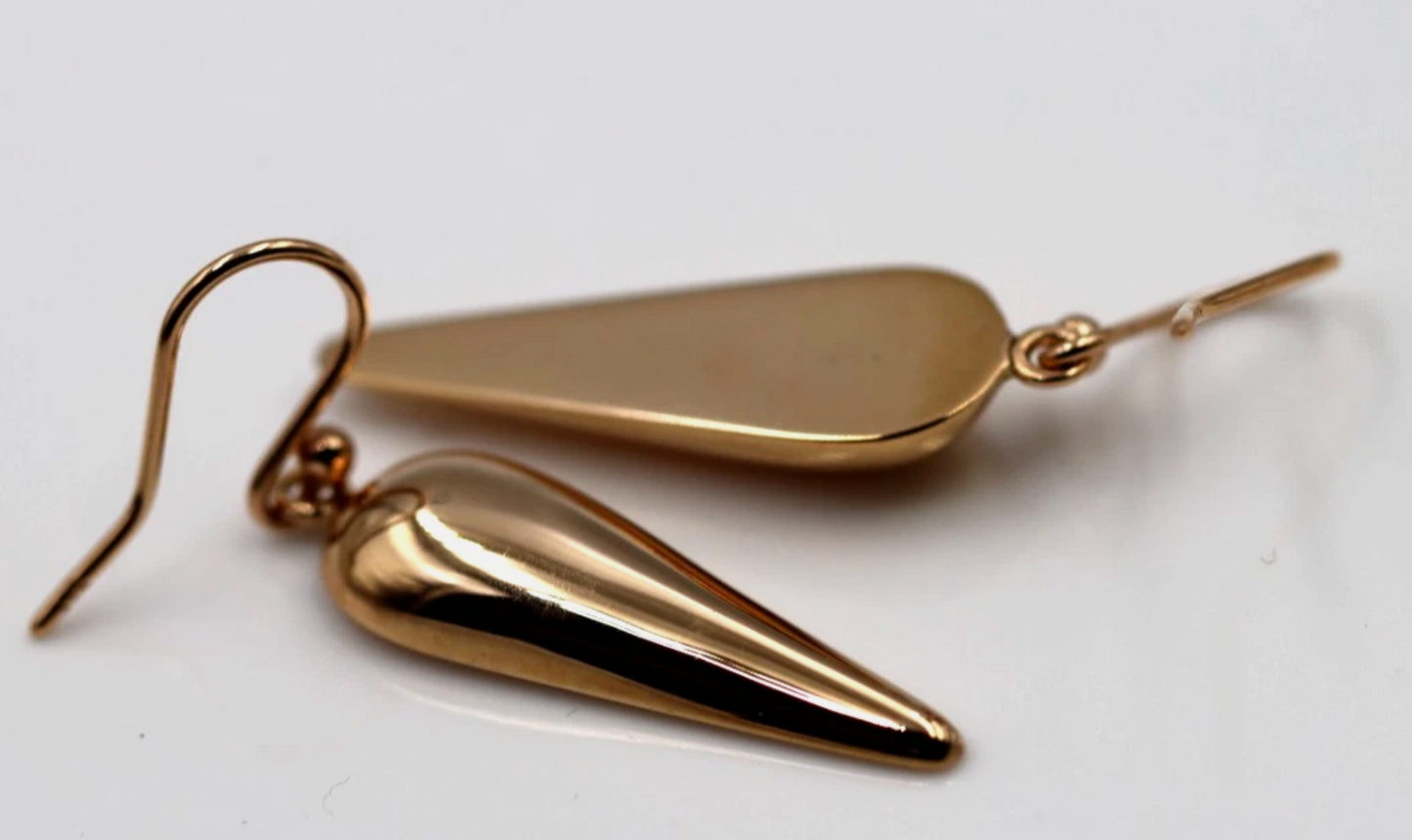 Kaedesigns Genuine 9ct 9kt Solid Yellow, Rose Or White Gold Half Tear Drop Teardrop Hook Earrings