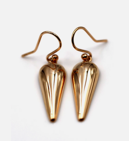 Kaedesigns Genuine 9ct 9kt Solid Yellow, Rose Or White Gold Half Tear Drop Teardrop Hook Earrings