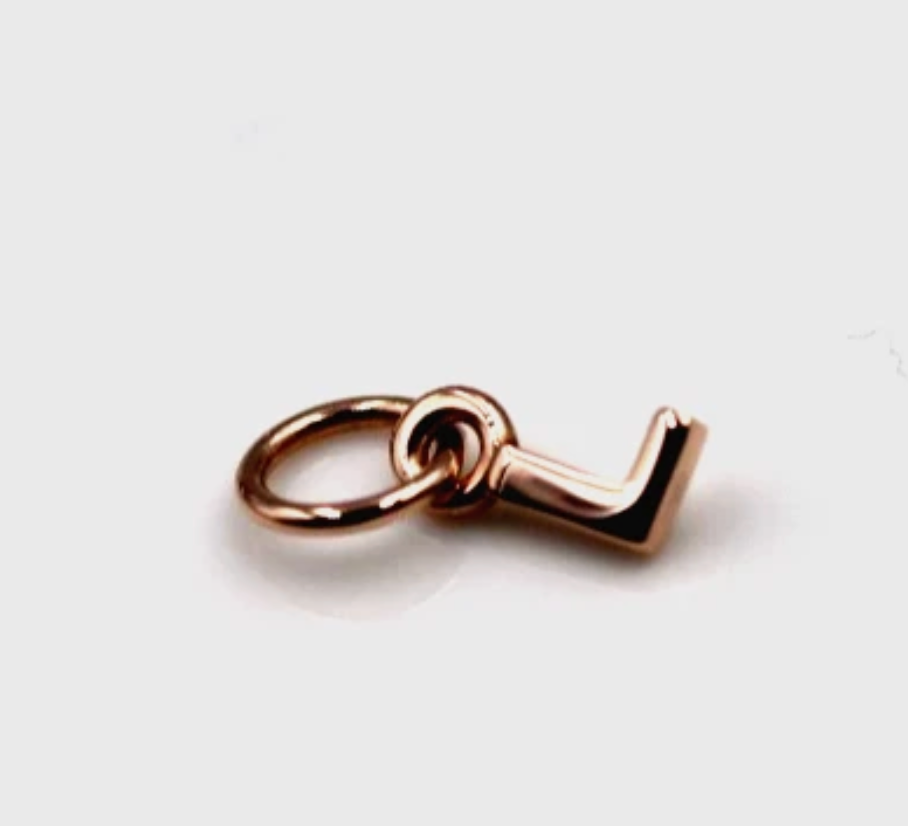 Genuine 9ct 9kt Genuine Very Small, Tiny Solid Yellow, Rose or White Gold Initial Pendant Charm L