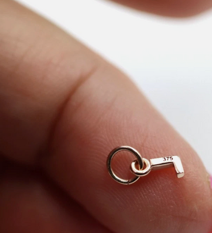 Genuine 9ct 9kt Genuine Very Small, Tiny Solid Yellow, Rose or White Gold Initial Pendant Charm L