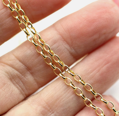 Genuine 9ct 9k Yellow Gold Oval Belcher Chain Necklace 55cm 5.7g