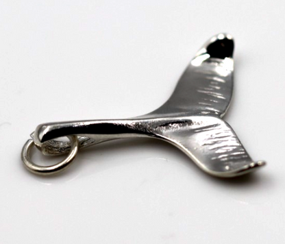 Genuine Sterling Silver 925 Large Whale Tail Solid Pendant Charm