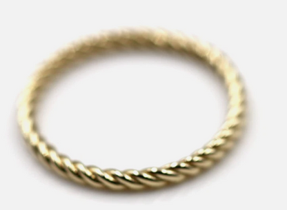 Genuine New 9ct Yellow, Rose or White Gold Dress rope stacker ring