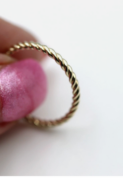 Genuine New 9ct Yellow, Rose or White Gold Dress rope stacker ring