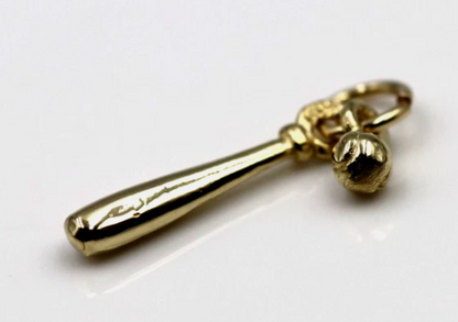 Kaedesigns, Genuine 9ct 9K 375 Yellow Gold Baseball Bat Charm or Pendant