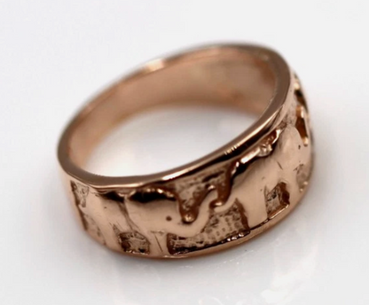 Size K Genuine New 9ct 9kt Full Solid Yellow, Rose or White Gold Lucky Elephant Ring 209