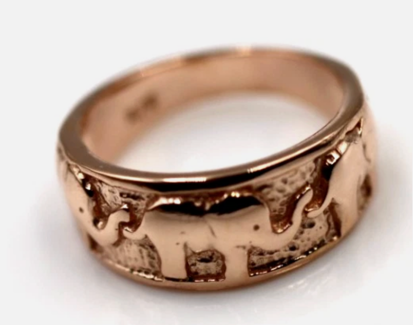 Size K Genuine New 9ct 9kt Full Solid Yellow, Rose or White Gold Lucky Elephant Ring 209