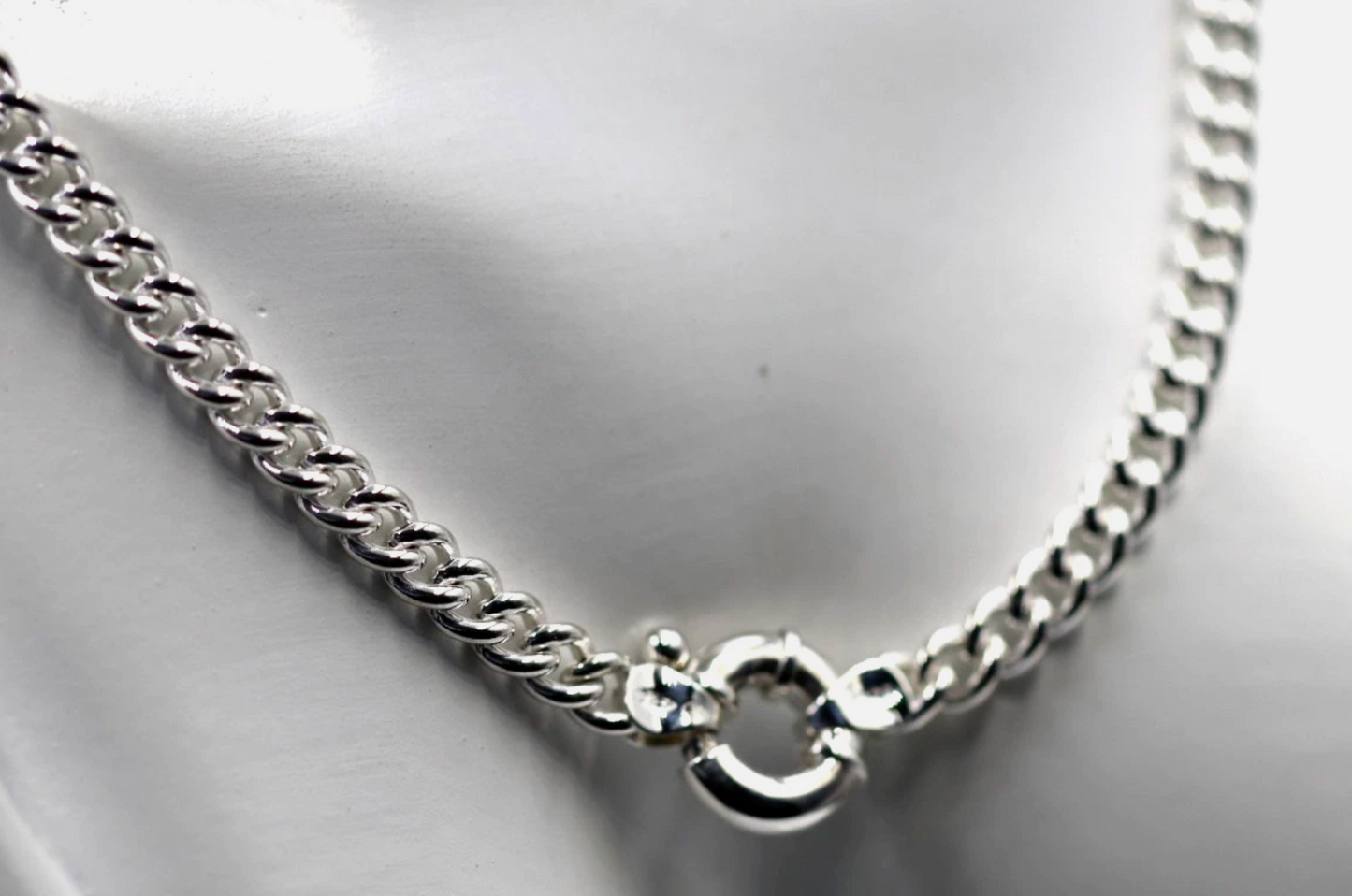 Heavy Sterling Silver 925 60cm Curb Kerb Chain Necklace 5.3mm + Bolt Ring