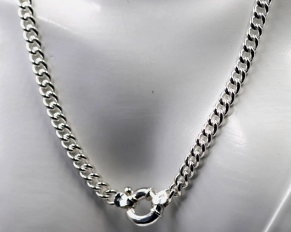 Heavy Sterling Silver 925 60cm Curb Kerb Chain Necklace 5.3mm + Bolt Ring