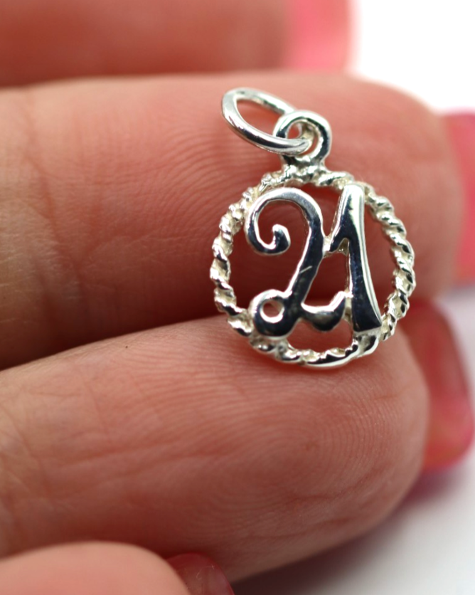 Kaedesigns New Genuine Sterling Silver 925 21st Pendant or Charm