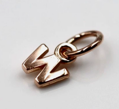 Genuine 9ct 9kt Genuine Tiny Very Small Yellow, Rose or White Gold Initial Pendant Charm W