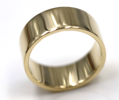 Size N Genuine Heavy New 9ct 9Kt Yellow, Rose or White Gold / 375, Full Solid 8mm Wide Band Ring