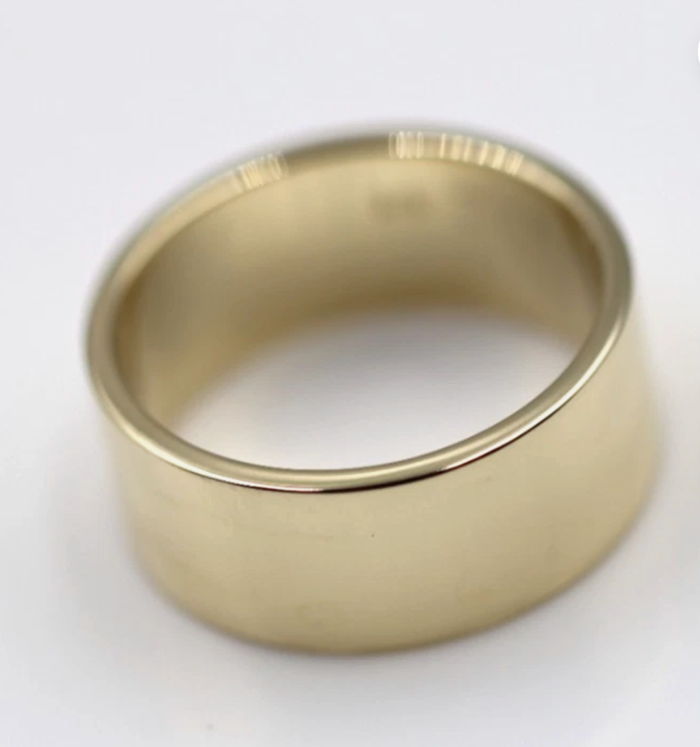 Size N Genuine Heavy New 9ct 9Kt Yellow, Rose or White Gold / 375, Full Solid 8mm Wide Band Ring