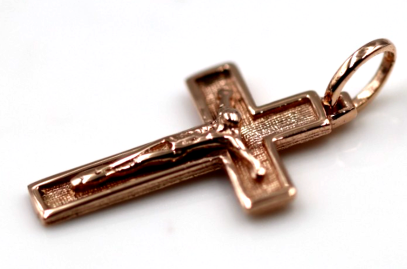 Genuine Small New 9ct 9K 375 Yellow, Rose or White Gold Crucifix Cross Pendant