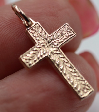 Genuine Small New 9ct 9K 375 Yellow, Rose or White Gold Crucifix Cross Pendant