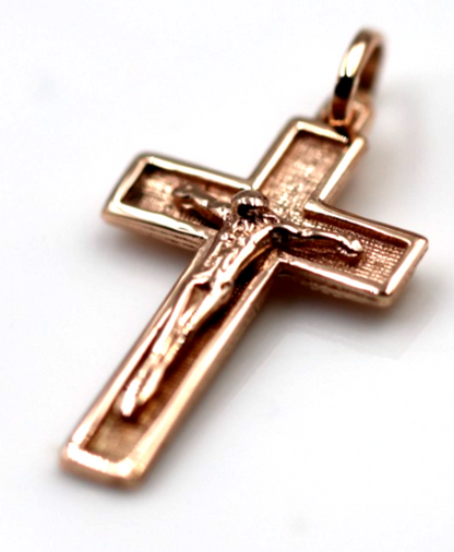 Genuine Small New 9ct 9K 375 Yellow, Rose or White Gold Crucifix Cross Pendant