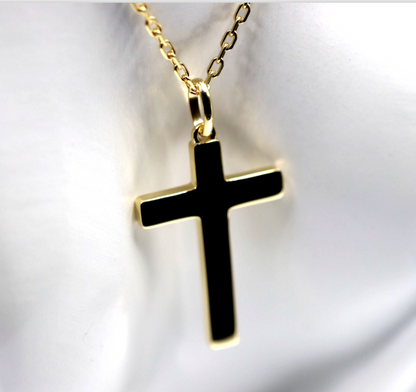 Genuine 750 18k 18ct Yellow Gold Diamond Cut Anchor 60cm + 18ct Cross Pendant