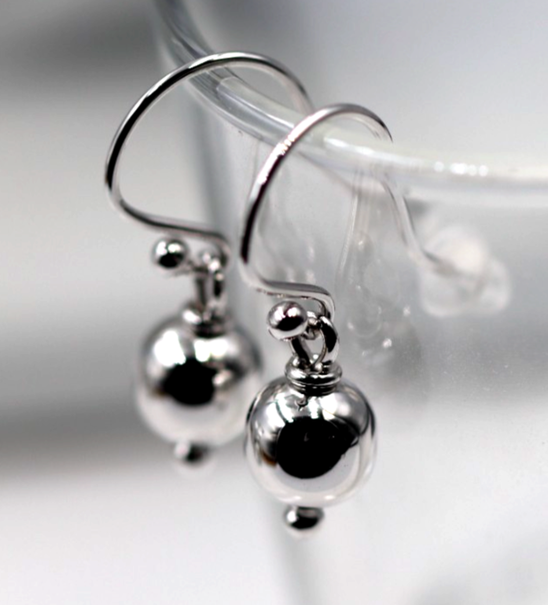 Kaedesigns, New Genuine  9ct 9kt Yellow, Rose or White Gold 8mm Euro Ball Drop Earrings