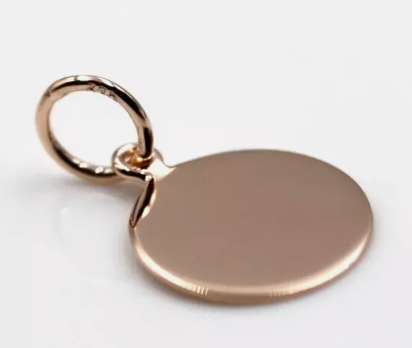 Genuine 9ct 9k Solid Yellow, Rose or White Gold 12mm disc round circle pendant 1.2mm thick