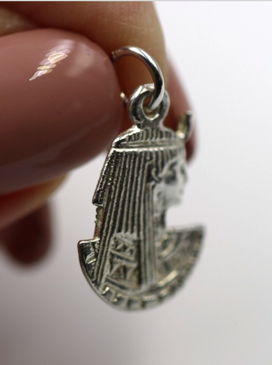 Sterling Silver 925 Egyptian Cleopatra Pendant / Charm
