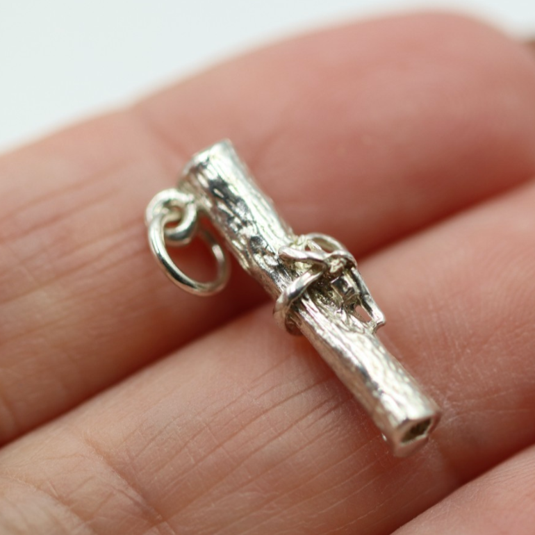 Genuine Sterling Silver 925 Graduation Diploma Charm / Pendant