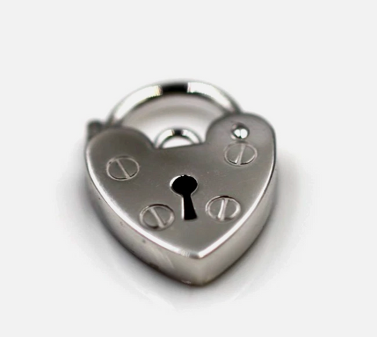 Genuine Small 11.5mm Sterling Silver 925 Screw Heart Pendant Padlock