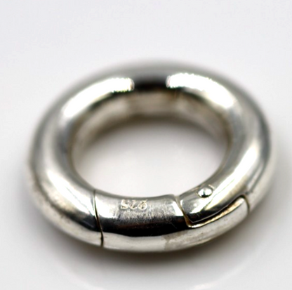 Genuine Large Sterling Silver 14mm or 17mm Round Spring Circle Clasp Shortener Polished