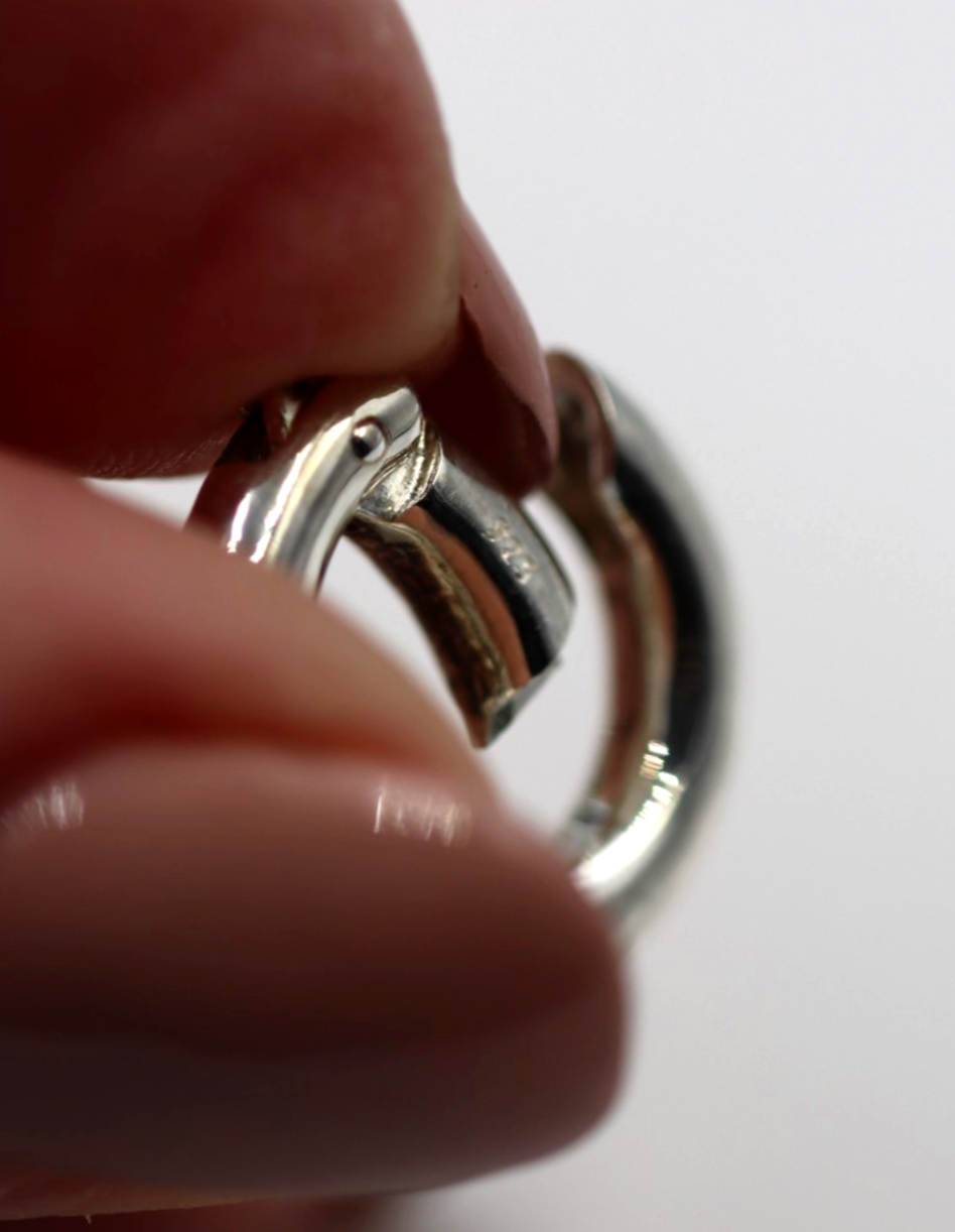 Genuine Large Sterling Silver 14mm or 17mm Round Spring Circle Clasp Shortener Polished