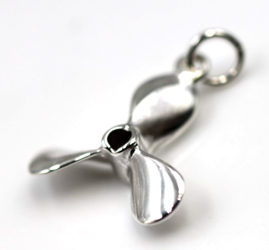 Genuine 9ct 9k 375 Yellow, Rose or White Gold 3D Boat Propellor Nautical Charm Pendant / Charm