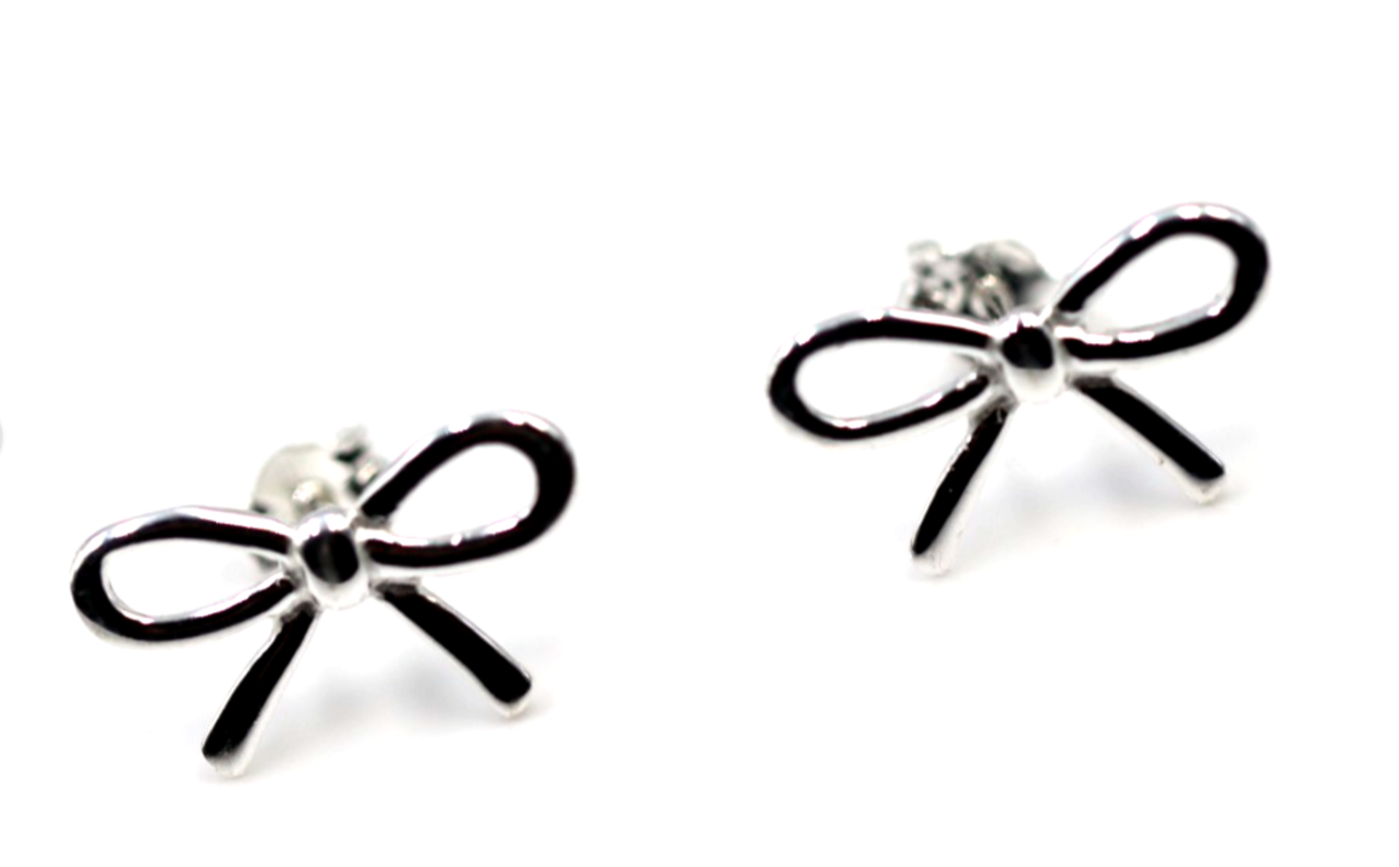 Kaedesigns, Sterling Silver 925 Bow Stud Studs Earrings