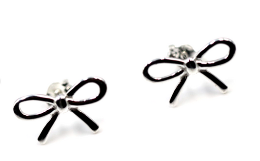 Kaedesigns, Sterling Silver 925 Bow Stud Studs Earrings