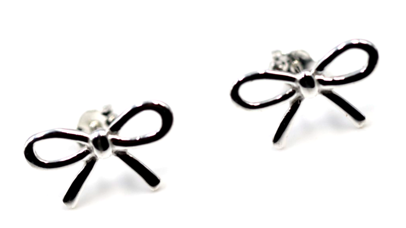 Kaedesigns, Sterling Silver 925 Bow Stud Studs Earrings