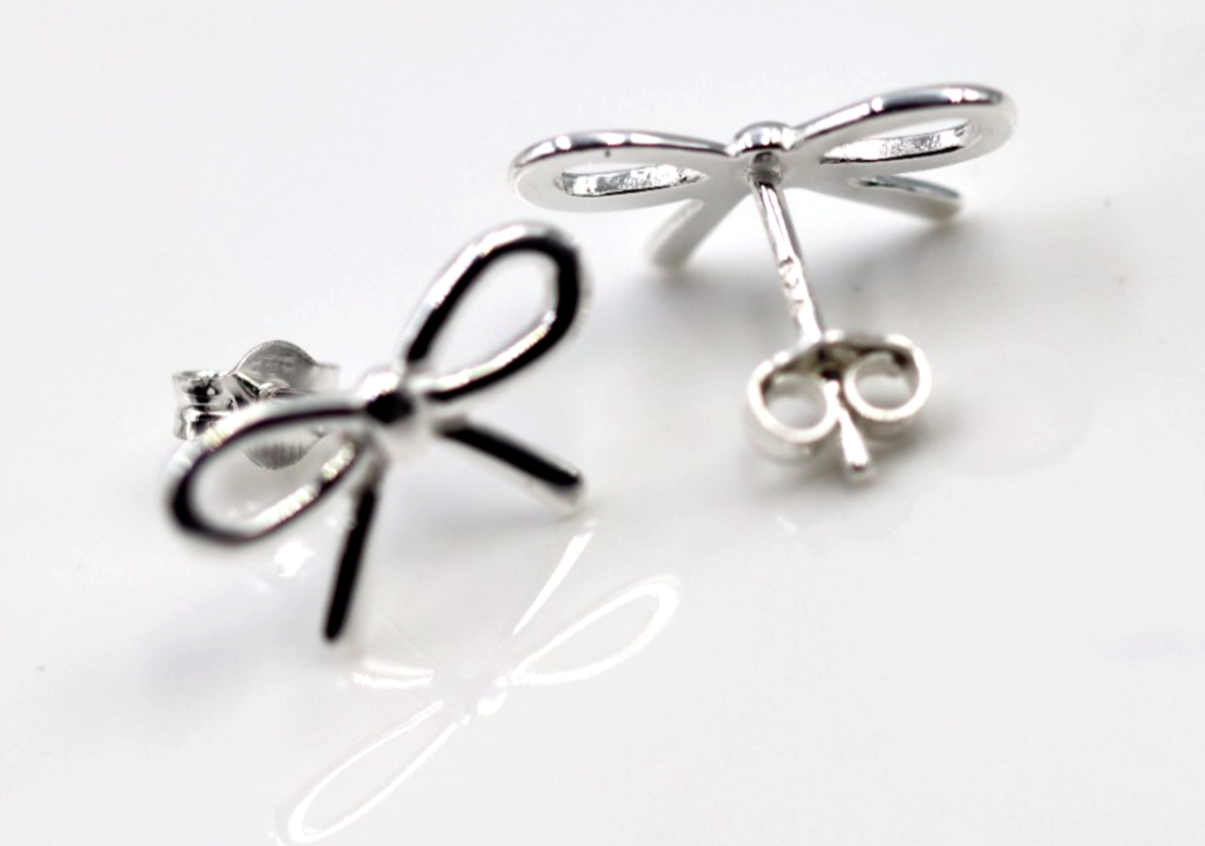 Kaedesigns, Sterling Silver 925 Bow Stud Studs Earrings