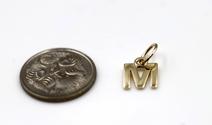 Genuine 9ct 9kt Genuine Small Yellow Gold Initial Pendant Charm - 8mm x 6mm - A to Z