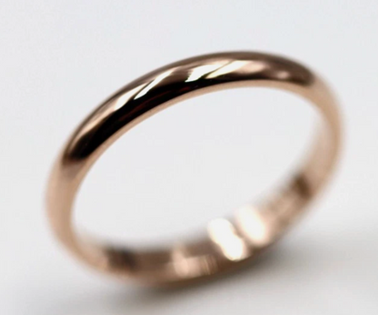 Genuine Solid 9ct Yellow, Rose or White Gold Wedding Band Ring 2.6mm