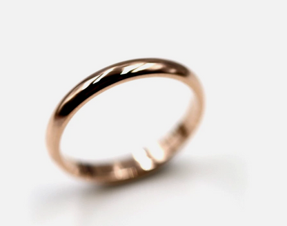 Genuine Solid 9ct Yellow, Rose or White Gold Wedding Band Ring 2.6mm