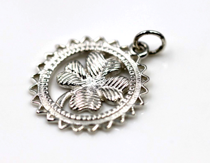 Genuine Sterling Silver 925 or Yellow or Rose Gold Plated Four Leaf Clover Pendant